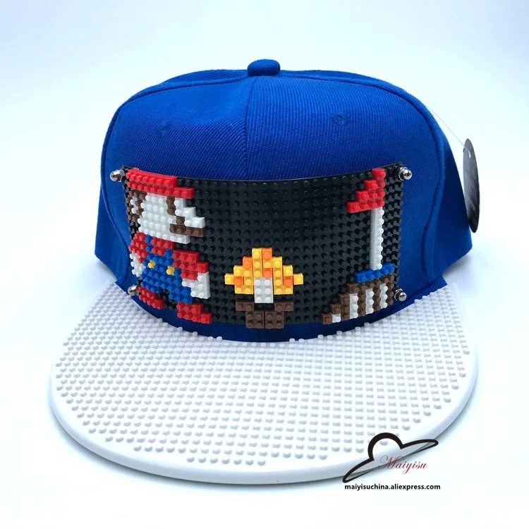 77 Мода Супер Марио мозаика настроить Snapback DIY Marie brick полями на заказ для шляпы хип-хоп Snapback шляпа бейсбольная Кепка - Цвет: 77