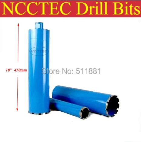 44mm*450mm NCCTEC crown diamond drilling bits | 1.76'' concrete wall wet core bits | Professional engineering core drill