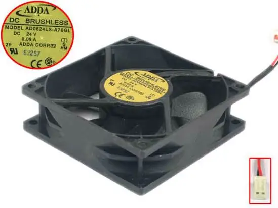 

ADDA AD0824LS-A70GL DC 24V 0.09A 2-wire 80x80x25mm Server Cooling Fan