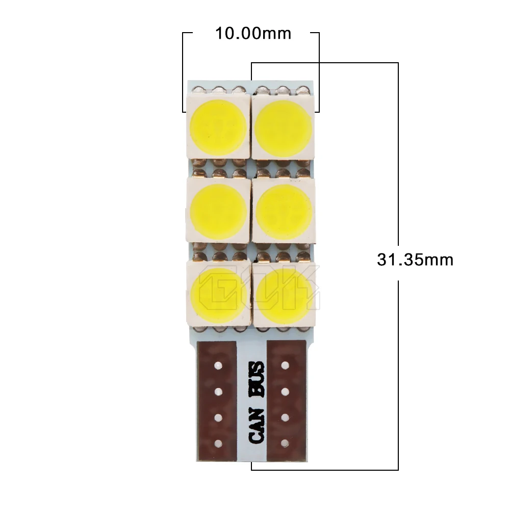 Оптовая продажа Автомобильные светодиодные лампы 100 шт./лот T10 6smd 5050 led w5w LED canbus