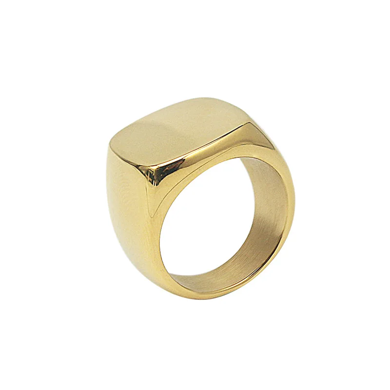 316L Stainless Steel Ring for Men Square Shiny Big Party Jewelry Women Gold or Silver Color Rings R10084|stainless steel ring|ring forrings men |