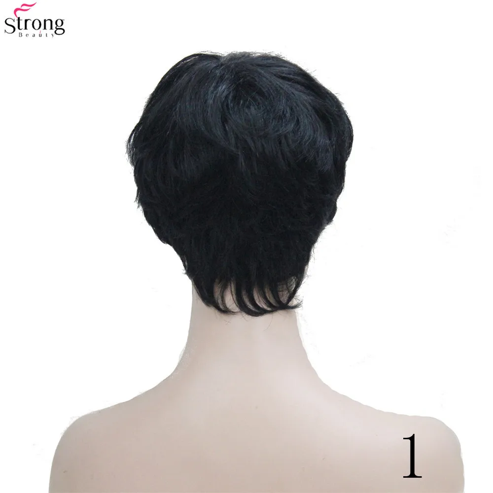 StrongBeauty женские парики коричневый/Блонд микс короткий прямой натуральный синтетический парик
