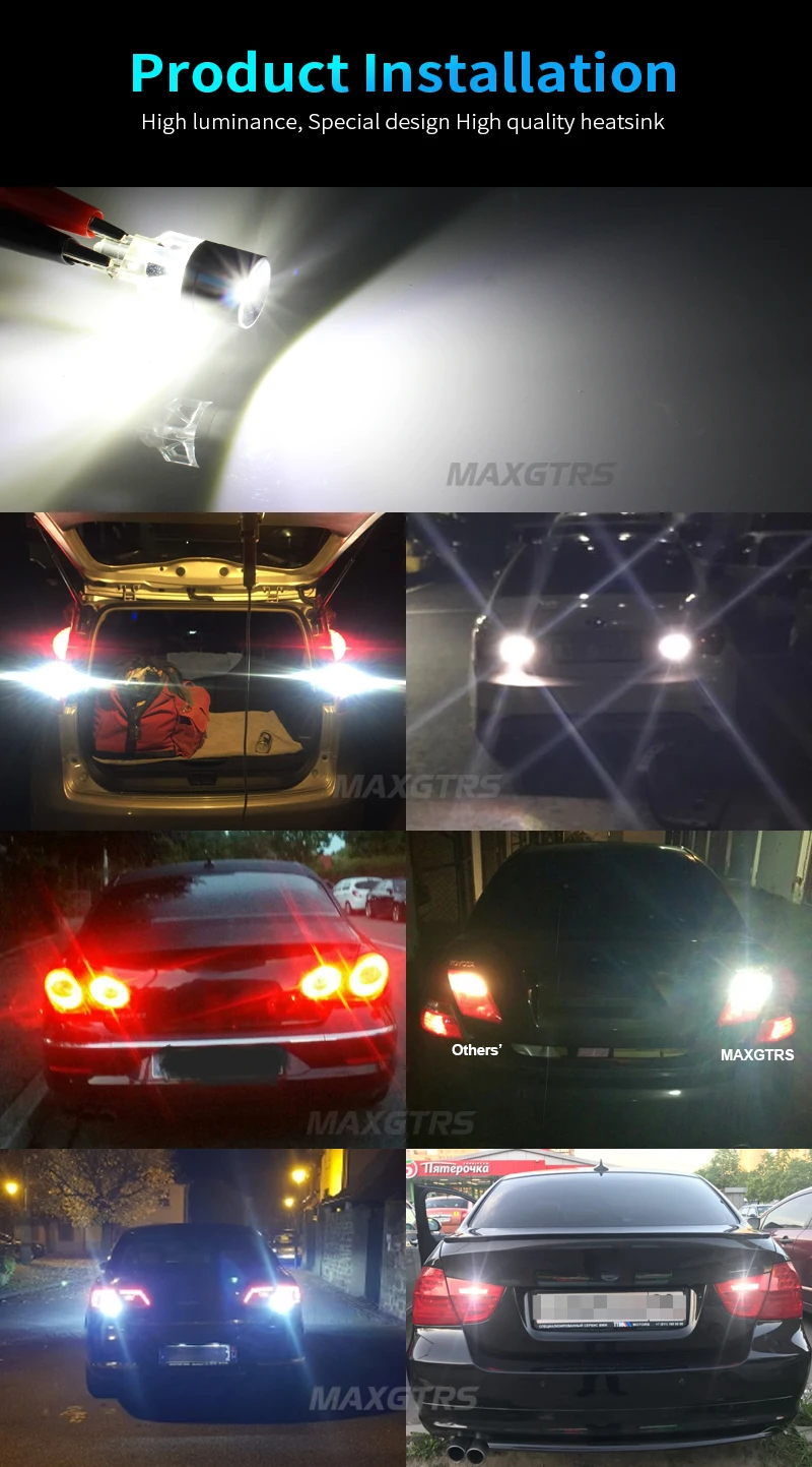 2x T15 W16W 921 912 Чрезвычайно яркий 15 Вт кри чип Автомобильный светодиодный светильник заднего хода задний фонарь Задний стояночный фонарь 6000K белый