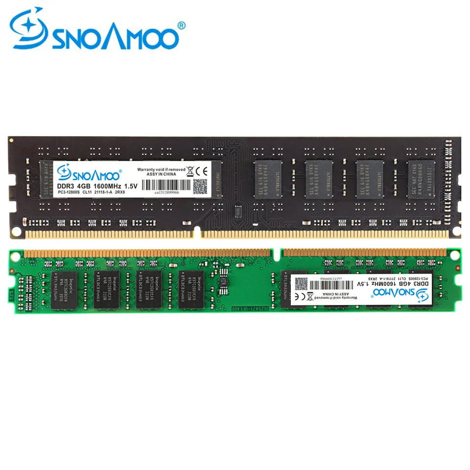 Настольная память SNOAMOO DDR3 RAMs 4 Гб 1600 МГц Высококачественная 240 pin 2G 1333 Новый DIMM для