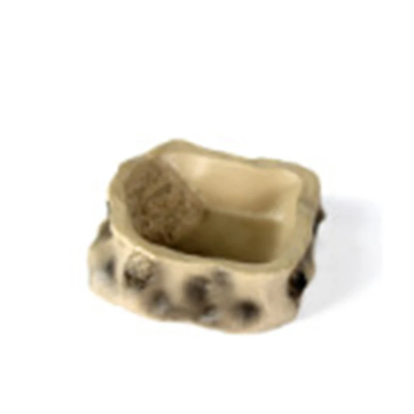 Small Animal Feeding Watering Bowl Supplies Lizard Frog Spider Turtle Imitation Bark Food Water Tray Resin Habitat Decor | Дом и сад