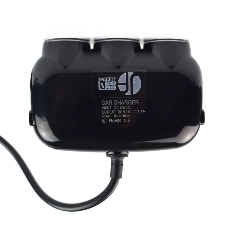 5V 1A+ 2.1A 2 USB порт 3 способ розетка в автомобиль прикуриватель разветвитель зарядное устройство DC 12~ 24V автомобильный прикуриватель муфта