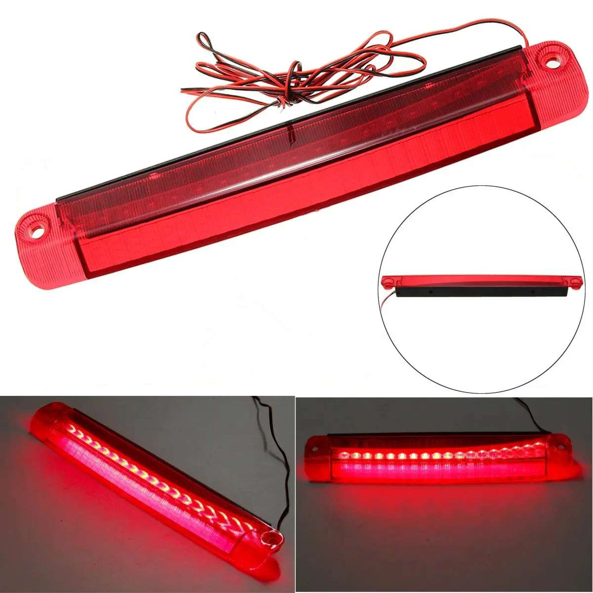 

Unverisal Car 18 LED Car Reversing Lights Rear Tail Third Brake Stop Light High Mount Lamp Red 1210 12V 5W