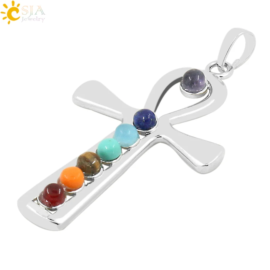 2 шт., женские камни-символы рейки Анкх, 7 чакр