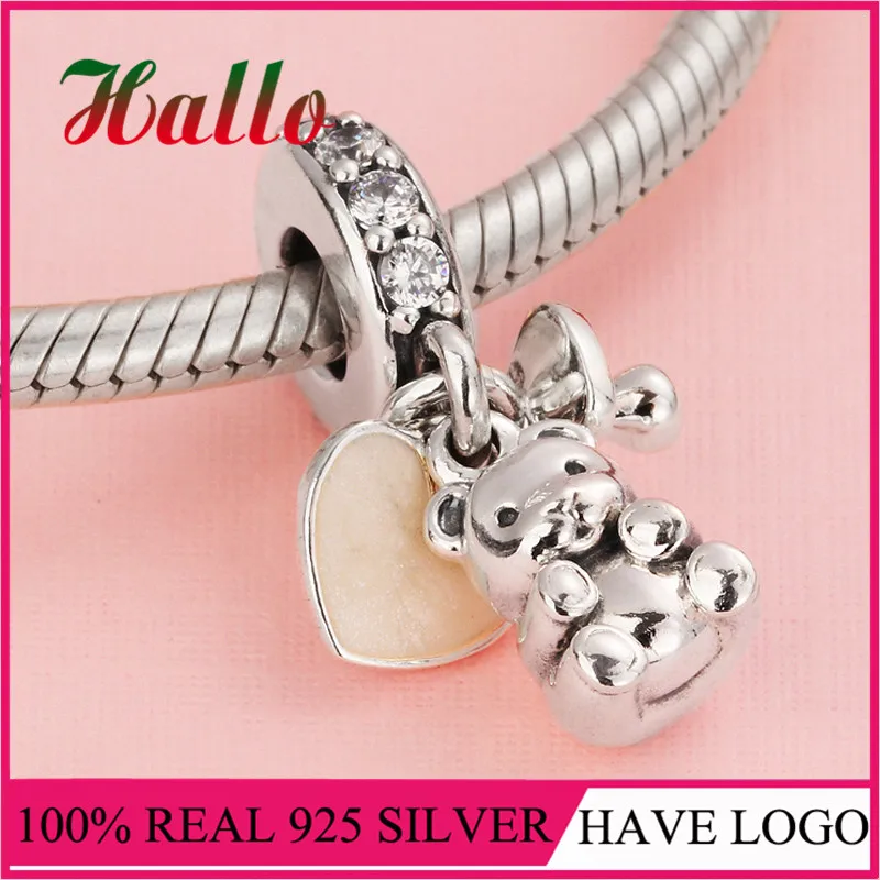 Подвеска для браслета из серебра 925 пробы с розовым кубическим цирконием - купить