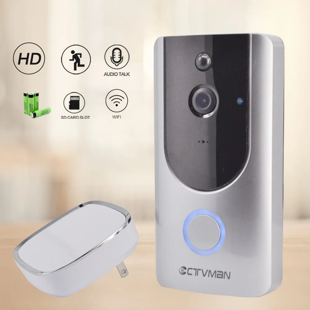 CTVMAN Wifi видеодомофон умный видео телефон двери беспроводные домофоны для дома Eletronic ночного видения IP кольцо беспроводной дверной Звонок