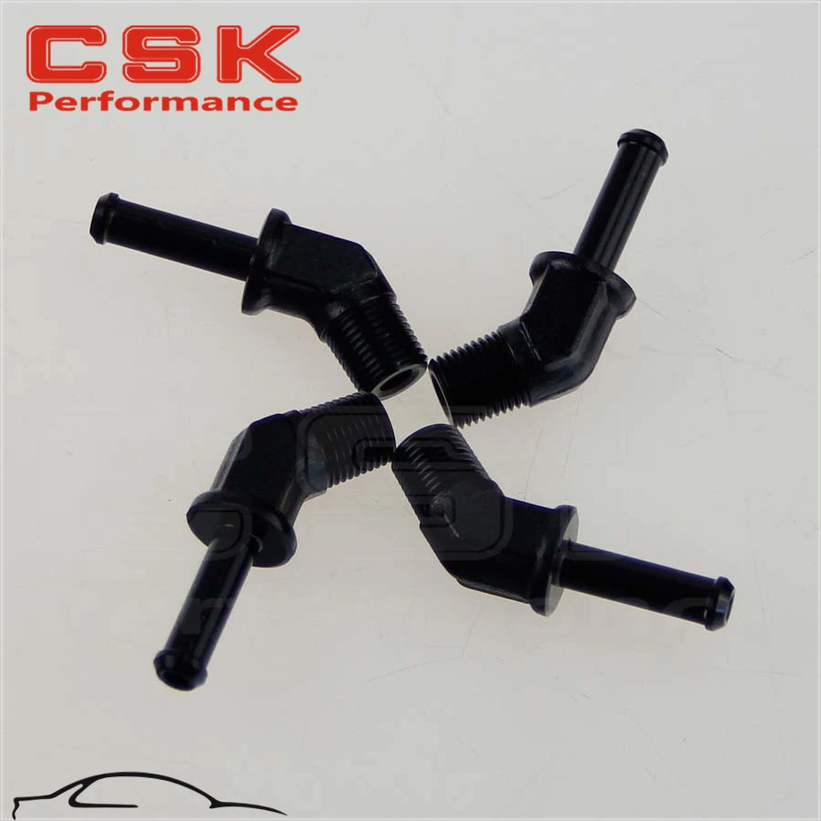 4 шт. Алюминиевый штуцер для шланга 1/4 дюйма с наружной резьбой NPT 45 градусов на 3/8