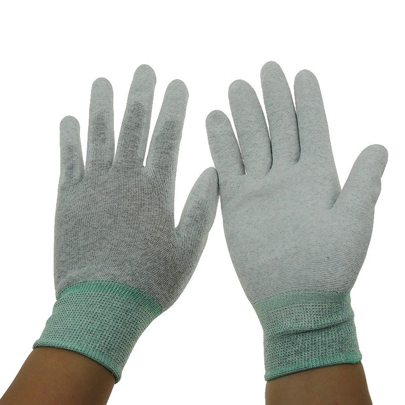 Esd Pu Coated Palm Fit /top Fit Gloves Cotton Gloves Nitrile /latex Electronic Safety Gloves