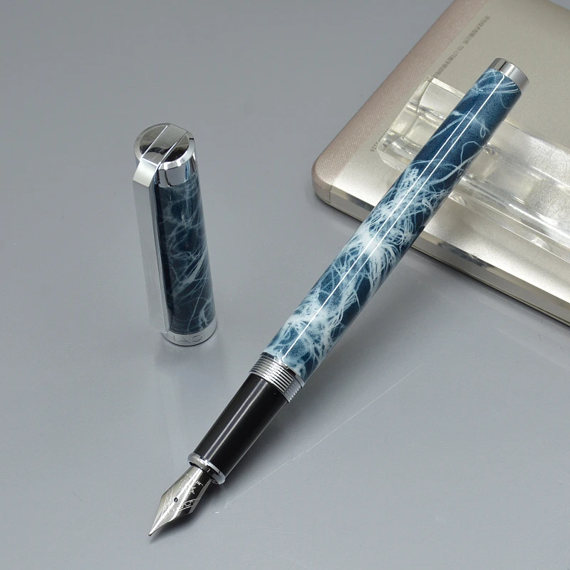 Высокое качество JINHAO 155 милые синие мраморные 0 5 мм перьевые металлические ручки
