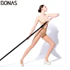 Колготки BONAS женские прозрачные, пикантные Дышащие Модные эластичные нейлоновые, однотонные, 15D, летние