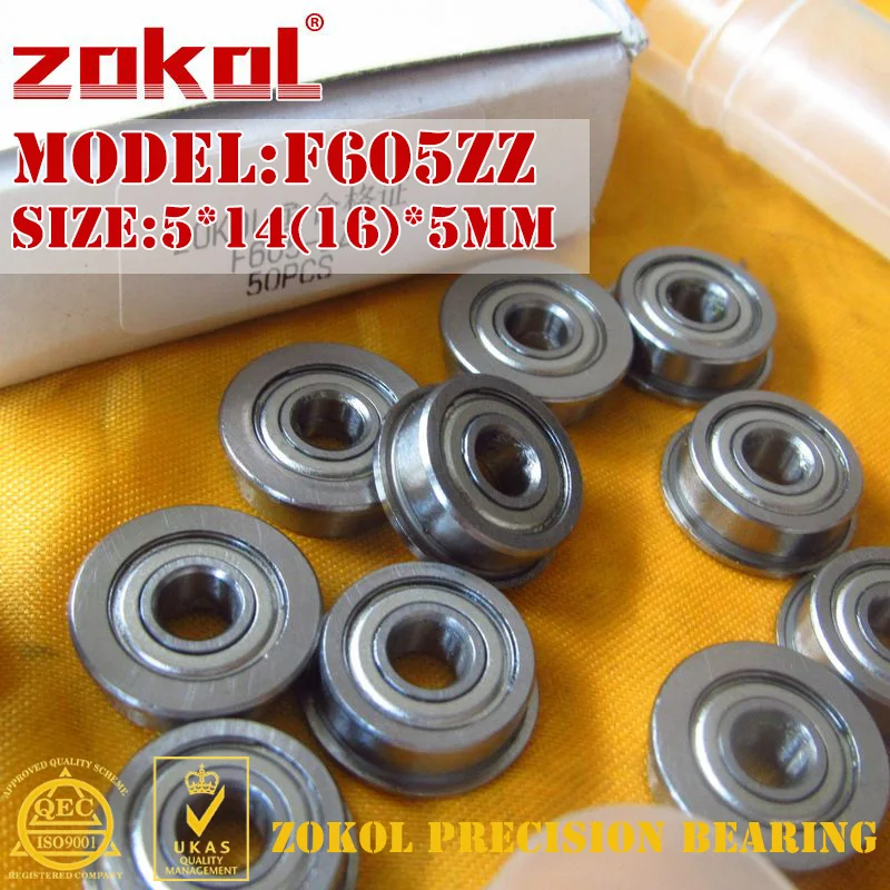 Фланцевый подшипник ZOKOL F605 ZZ F605ZZ шариковый с глубоким желобом 5*14(16)* 5 мм