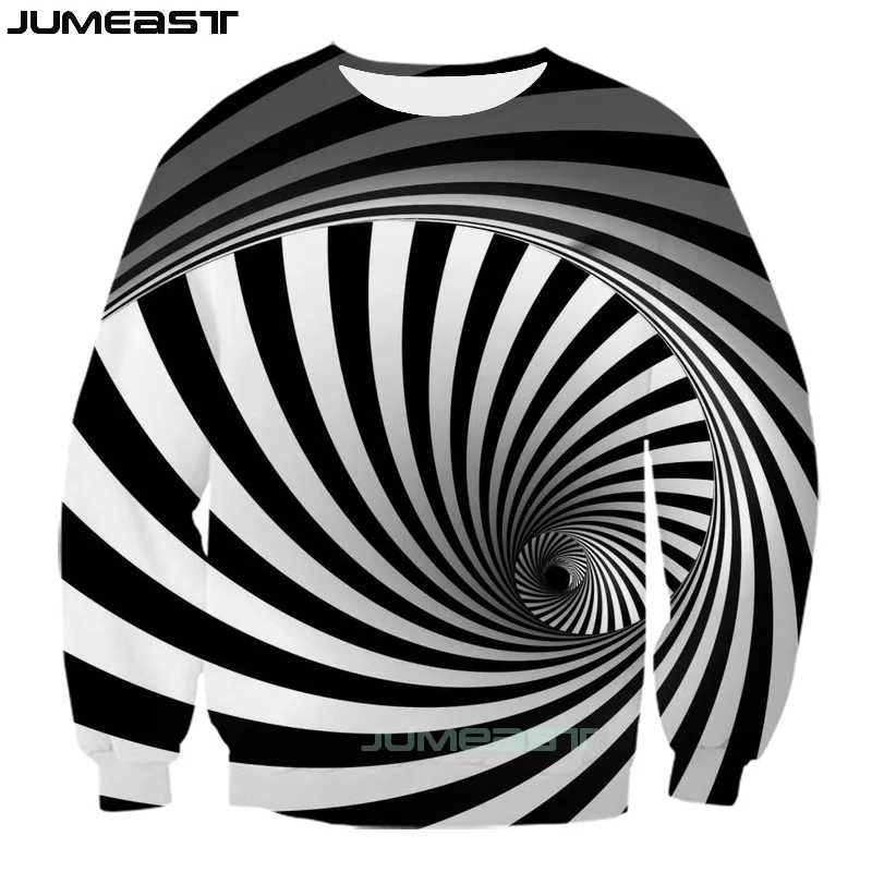 Jumeast брендовая мужская женская толстовка с 3D принтом визуальная Иллюзия длинным