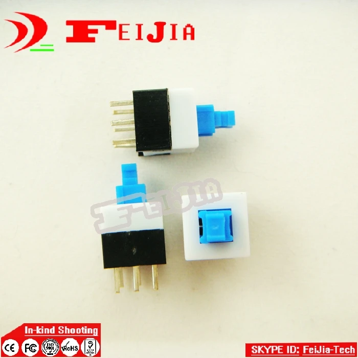 

100PCS 6 Pin Square 8mmx8mm New Product DPDT Mini Push Button Self Locking Switch
