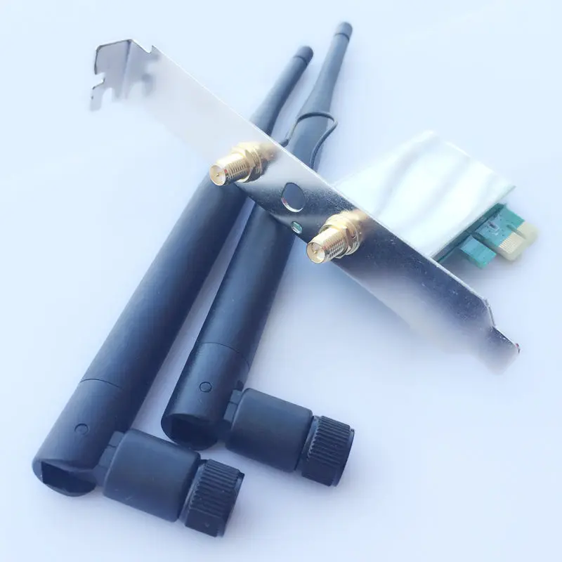 Беспроводной 802.11b/g/n 1T2R PCI-E 1X(4X 8X 16X) WLAN карта+ 6DBI Антенна X2 для Realtek RTL8191SE Настольный ПК wifi адаптер