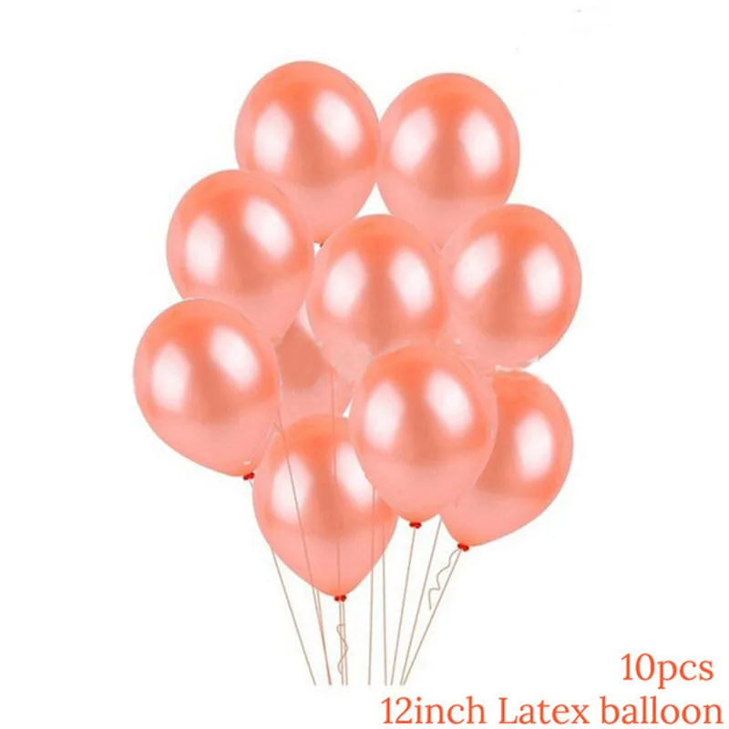 10pcs balloons Вечерние одноразовые столовые приборы цвета розового золота для украшения чашек шампанского, соломинки для свадебной вечеринки, украшения для дня рождения, для взрослых - Цвет: 10pcs balloons