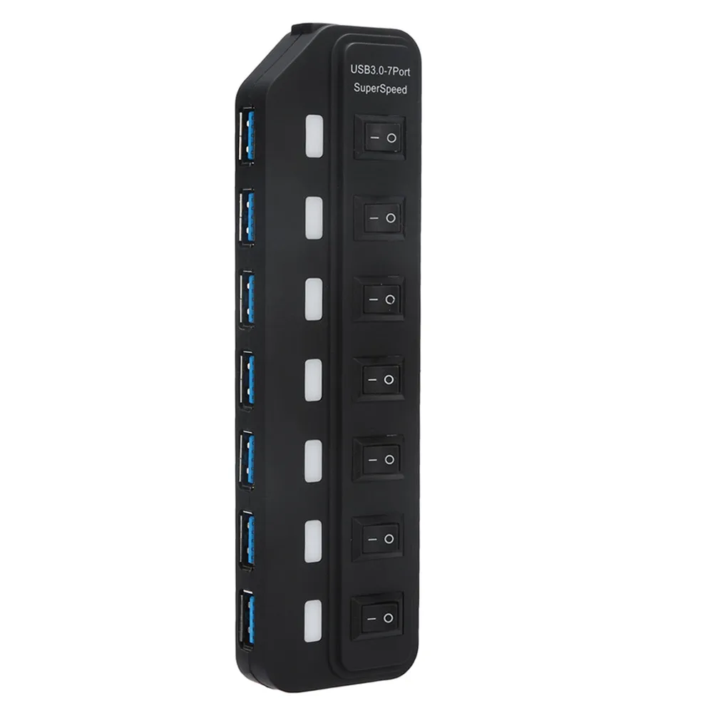 CARPRIE концентратор USB 3 3.0 4 / 7 портов с зарядкой питания и переключателем