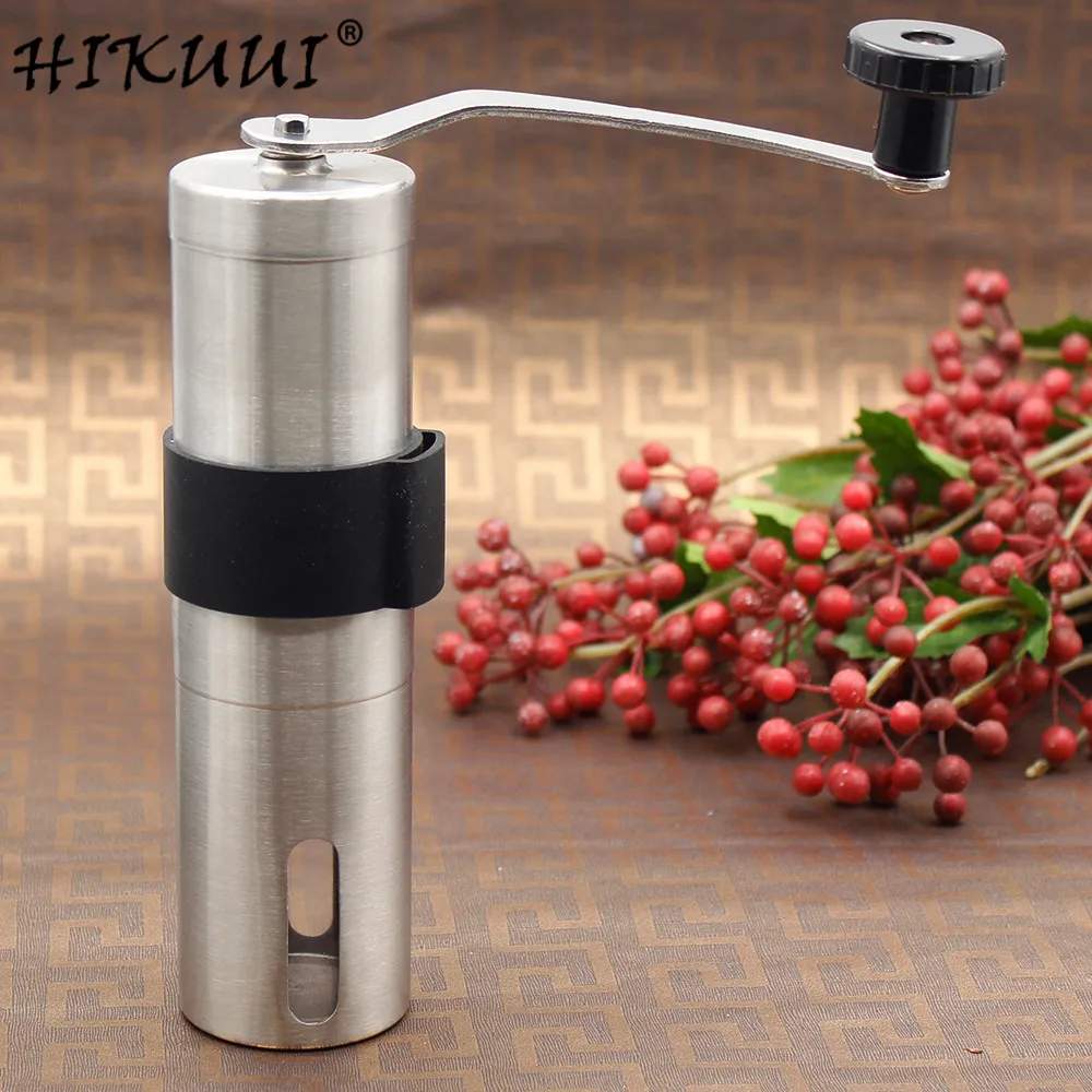 HIKUUI Coffee Grinder Manual Washable Ceramic Core Stainless Steel Handle with Storage Rubber Loop Easy Cleaning | Дом и сад