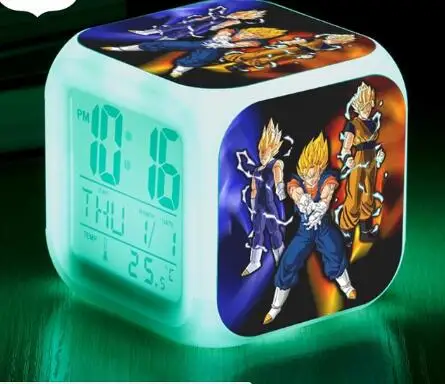 Светло-желтый Повтор wekker часы Dragon Ball будильник светодиодный reloj despertador детские часы цифровые часы многофункциональная лампа подарки+ коробка - Цвет: Светло-желтый