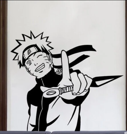 Наруто виниловая настенная наклейка японский мультфильм Учиха Саске аниме для