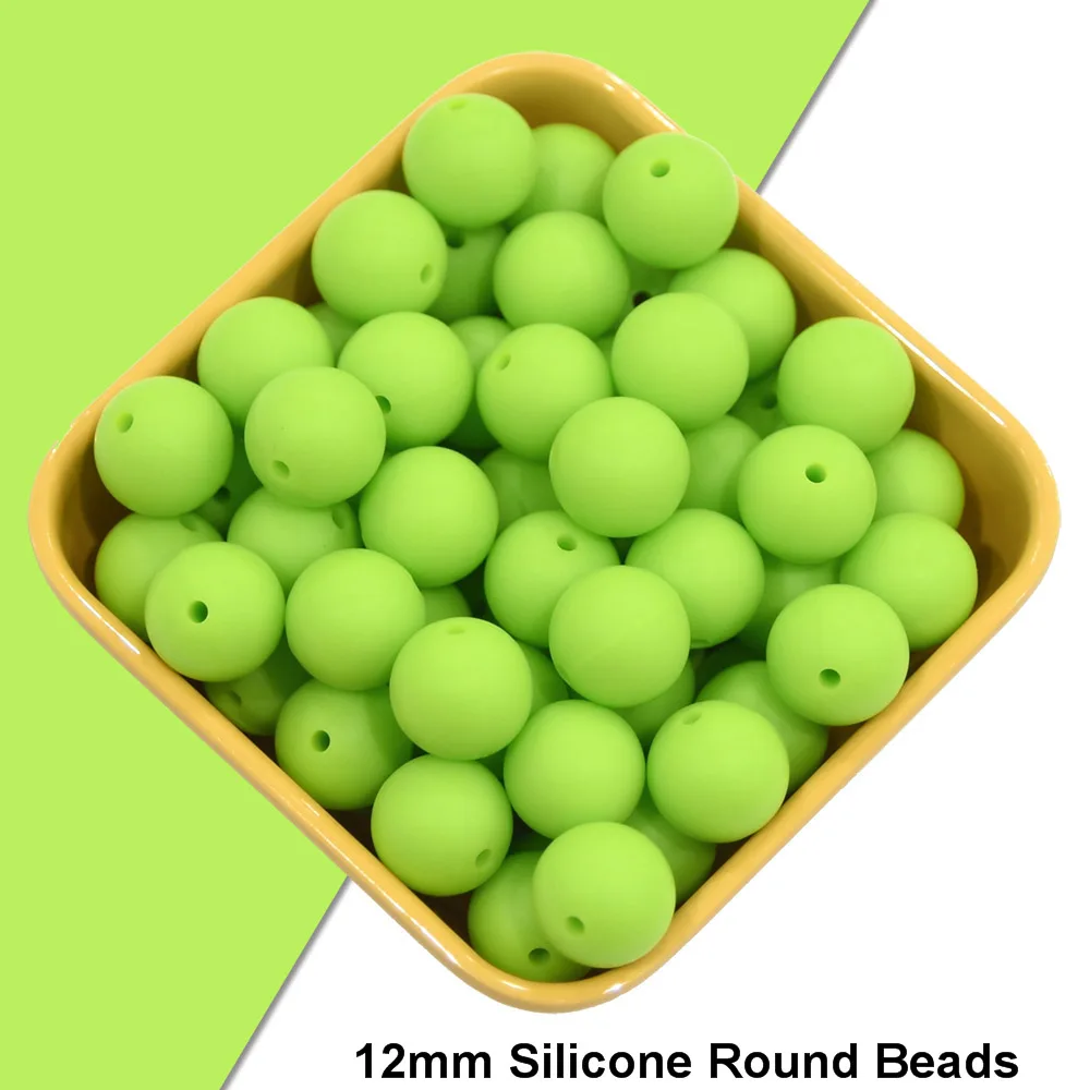 05 Happyfriends 10pcs 12mm Silicone Teething Bead Baby Chewable Pacifier Clips Beads Food Grade Silicone BPA FREE Teether Toys - Цвет: 05