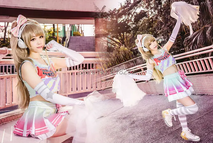 Платье футболка для чарлидинга Love Live Takaramonos Minami kotory Униформа аниме костюмы