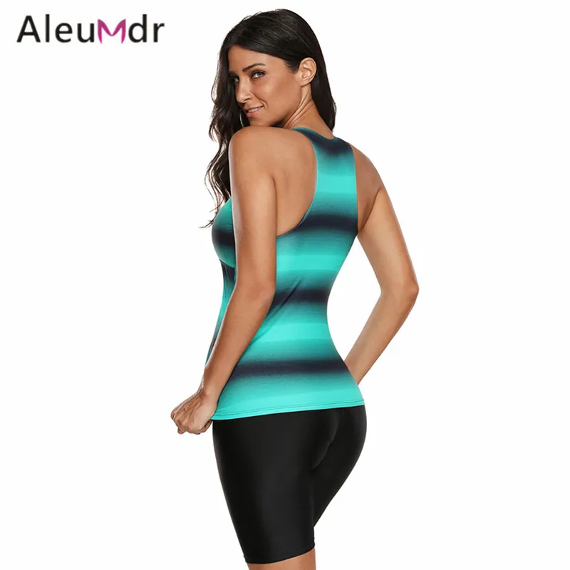 Aleumdr 2018 одежда для плавания Женский комплект танкини РЕТРО ПРИНТ енота 2 шт