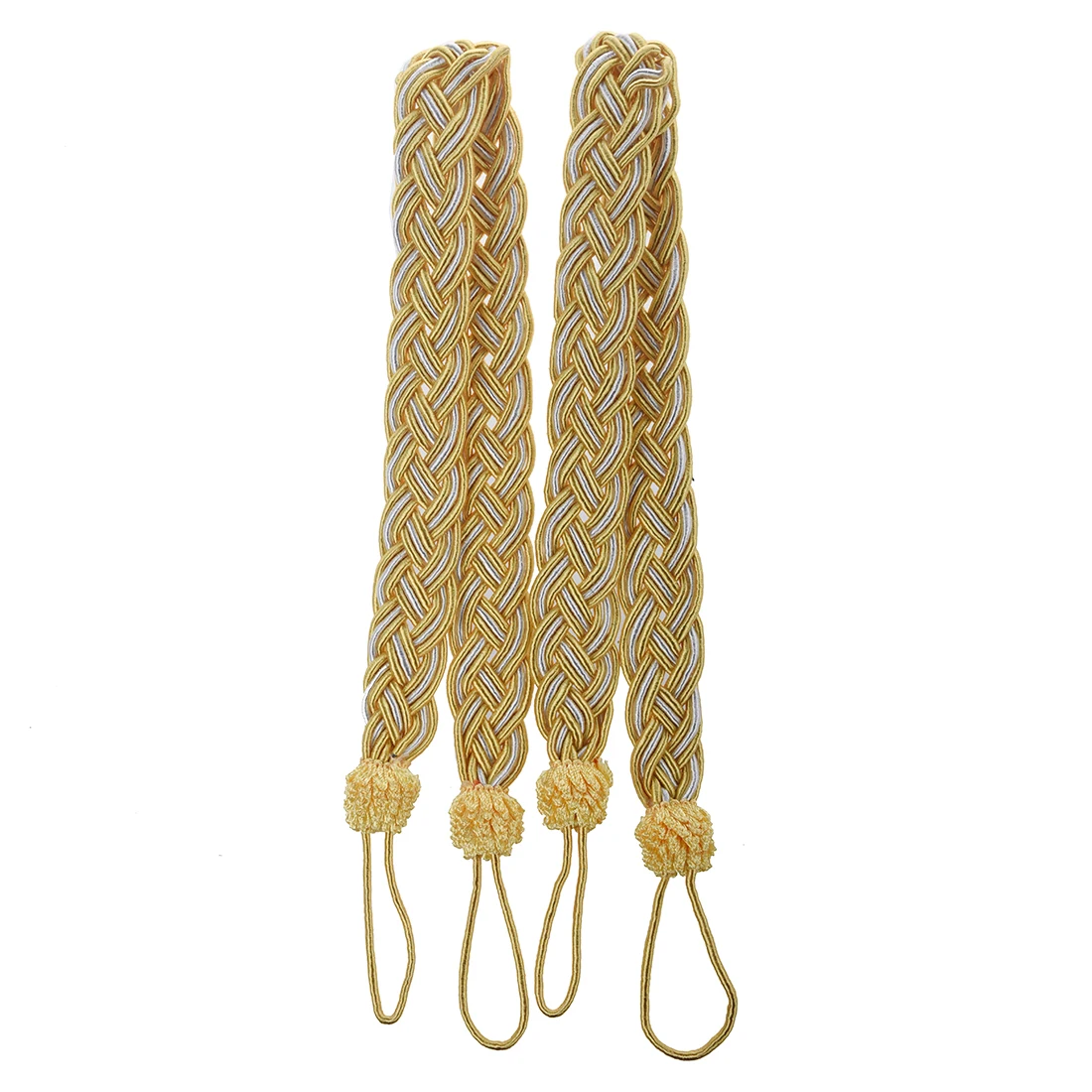 2 Rope curtain tiebacks - slender slinky rope cord drape hold backs fabric ties | Window-Dressing Hardware