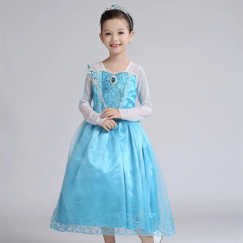 Для девочек Королева Эльза Необычные платье Хэллоуин Косплей Костюм