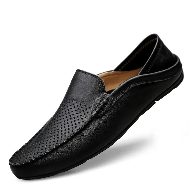 big size 38-46 slip on casual men loafers spring and autumn mens moccasins shoes genuine leather men's flats New | Обувь