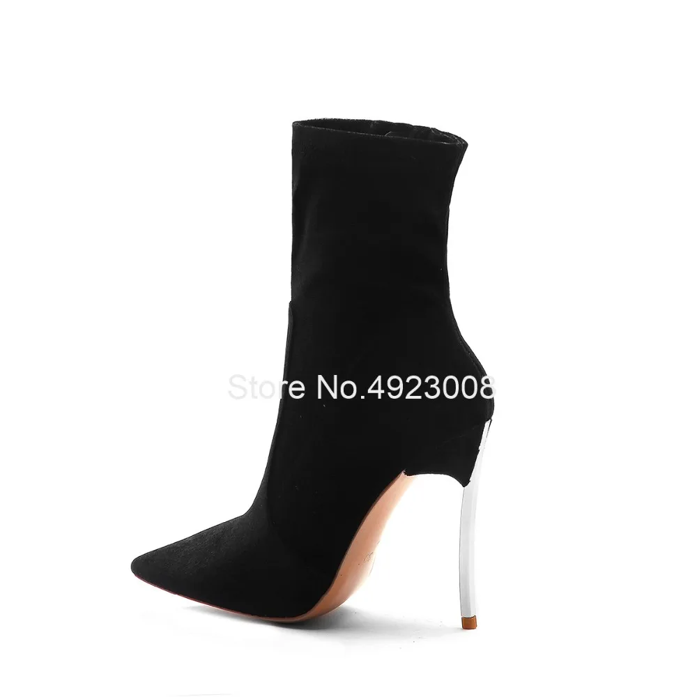 Бархат Зимняя женская обувь Весенние полусапожки Модная на высоком каблуке