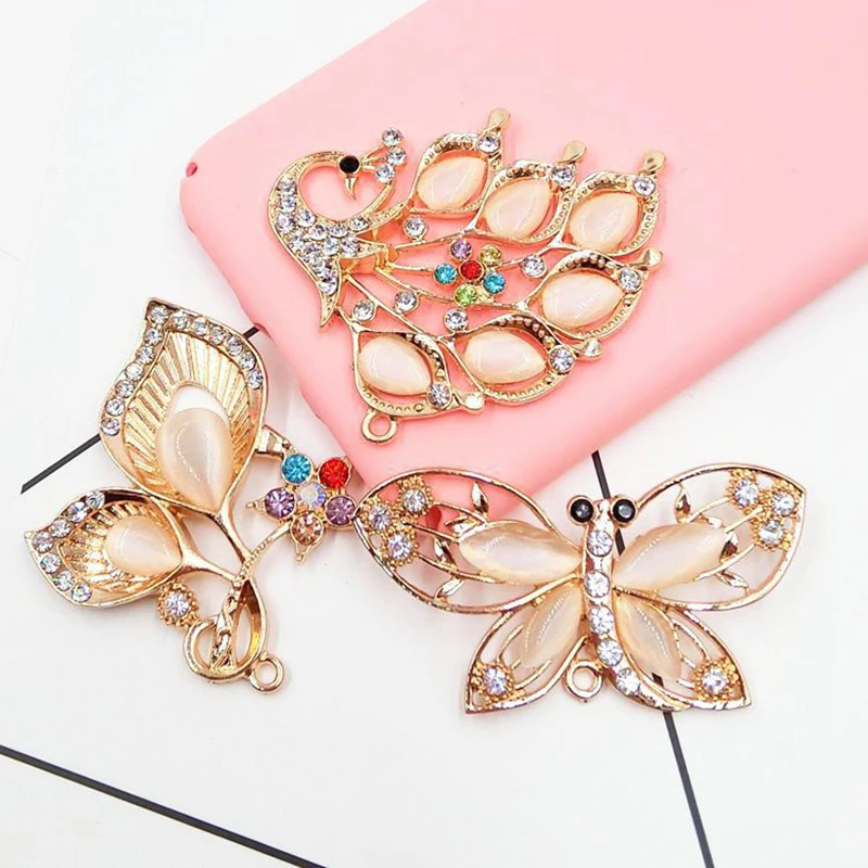 

Selling 3pc animal mixed metal DIY accessories ladies mobile phone case 3d stickers decoration