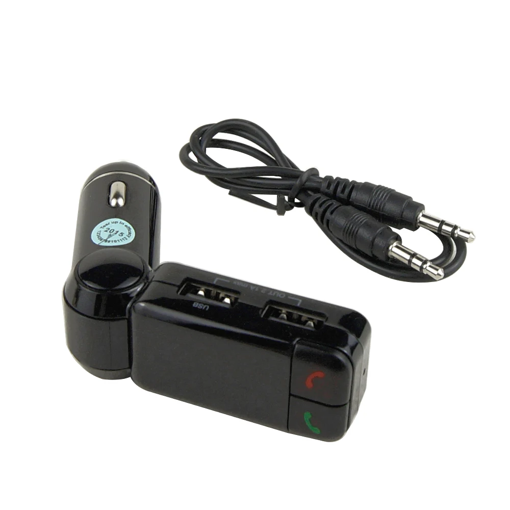 Perlinta Bluetooth car Charger adapter HandsFree Car Kit with 2USB Port and LCD Display for Mp3 MP4 Mobile | Электроника