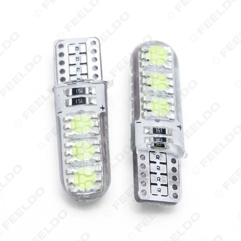 FEELDO 2 шт. T10 194 501 W5W 5050 6SMD автомобильные силиконосветодиодный светодиодные боковые
