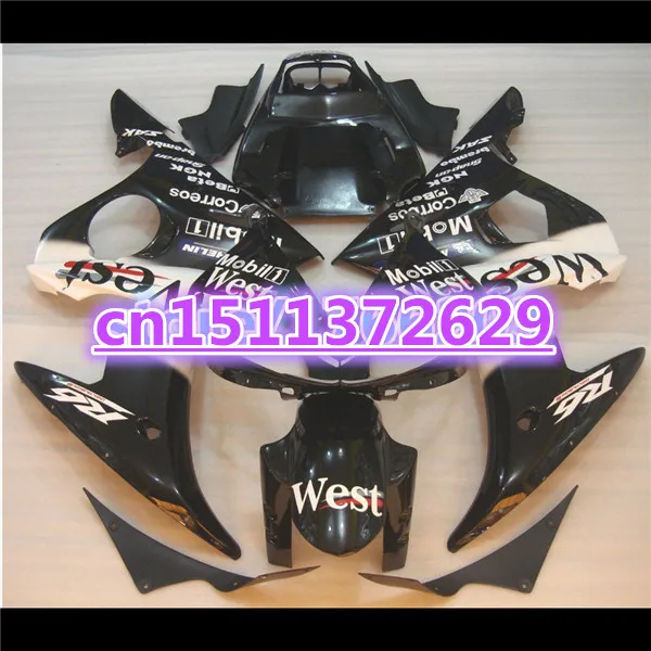 Обтекатель обтекателя из АБС-пластика для YZF R6 100% 2003 2004 YZF-R6 03 04 05 белый черный YZFR6