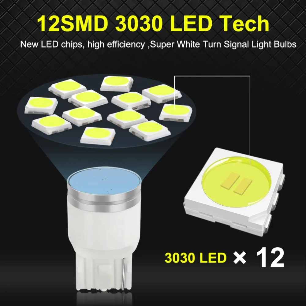 Светодиодные лампы T20 7440 7443 светодиодный W21W W21/5W 3030 чипы лм задние стоп сигналы для