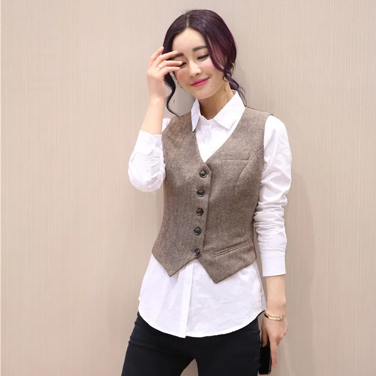 Весна лето 2020 винтажный Блейзер жилет женский элегантный костюм жилеты пальто