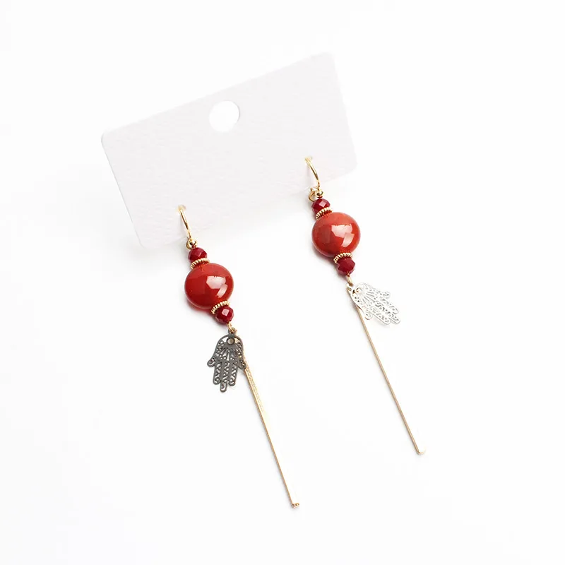 Натуральный камень шаровое женские серьги-подвески jewelry кроваво-красный