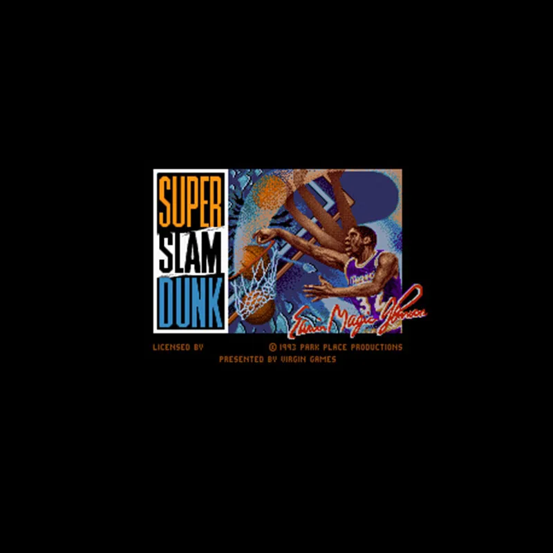 16 битная большая серая игровая карта Magic Johnson Super Slam Dunk для игрока NTSC Прямая