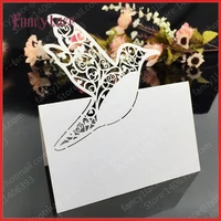 free shipping 50pcslot creative bird pearl paper table decoration place name card guest name card wedding party decoration