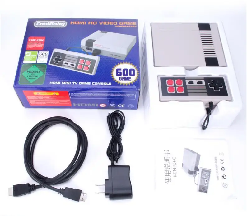 Игровая консоль HDMI Mini Classic tv CoolBaby 600 видеоигры портативная игровая консоль для 600 HD игровая консоль Рождественский подарок