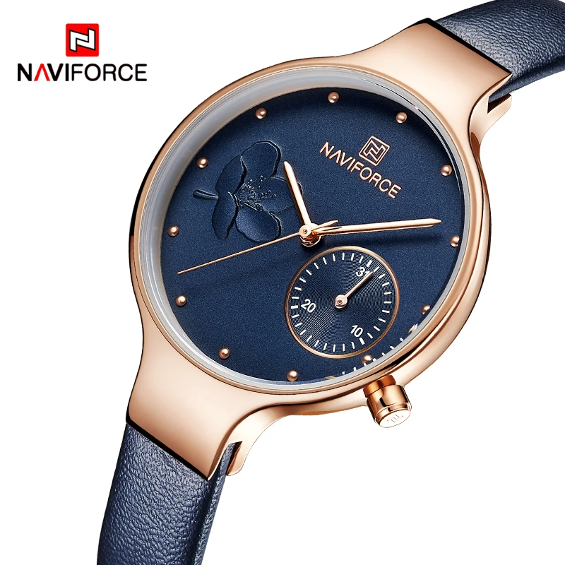Для женщин наручные часы naviforce Элитный бренд Мода кварцевые дамы горный хрусталь