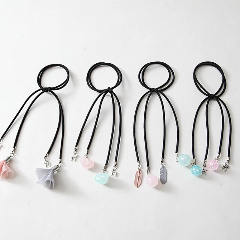 

MuHan 2019 Korea Women Girls Elastic Hair Bands Pendant Geometric Floral Hair Ties Ponytail Holder Hair Ropes Hair Accessories
