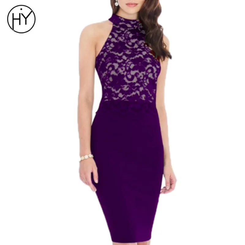 Women Bandage Dress Black Lace Office Lady Patchwork Sleeveless Summer Party Dresses 2018 New Arrival | Женская одежда