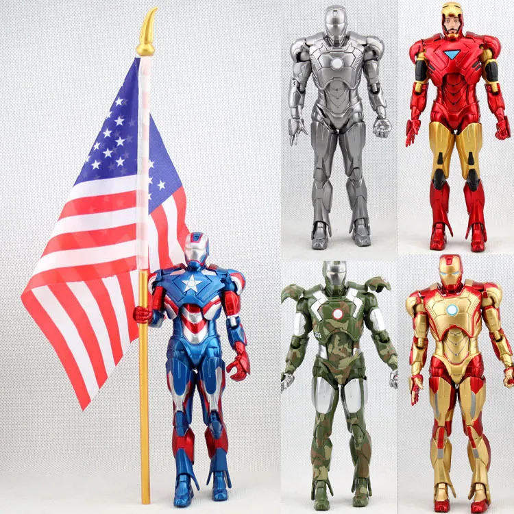 2015 Железный человек Капитан Америка игрушки марионетки Модель ПВХ Мальчики Дети