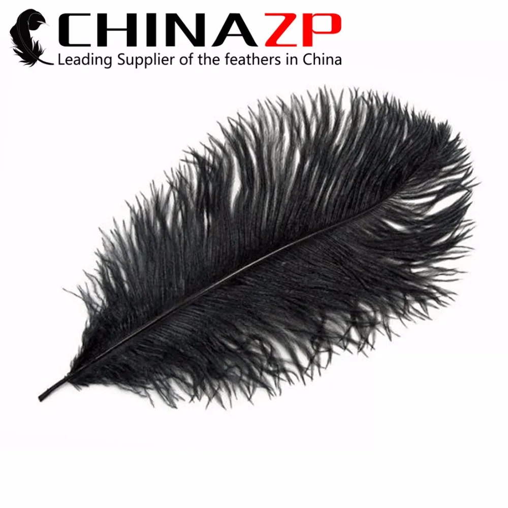 

Китайский завод 200 шт. в партии размер 25-30 см окрашенные черные натуральные перья страуса для украшения вечеринки