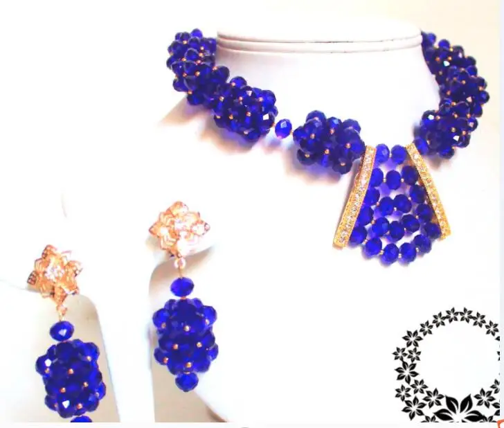 2017 ручная работа африканские бусины в шариках Новый Королевский синий кристалл